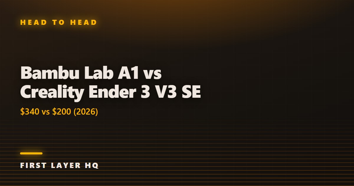 Bambu Lab A1 vs Creality Ender 3 V3 SE: $340 vs $200 (2026)